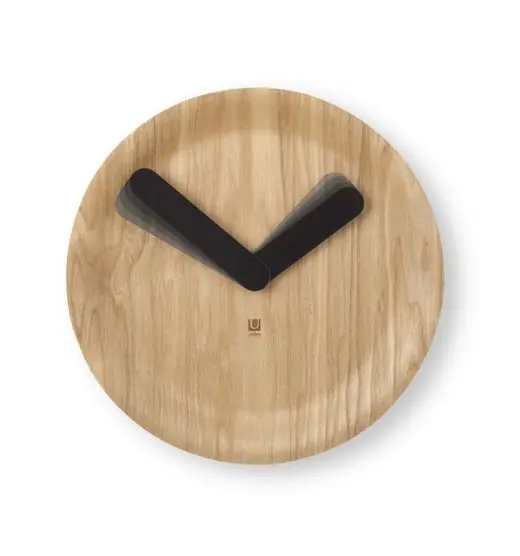 Betrouwbaar Umbra wandklok Time Flow hout