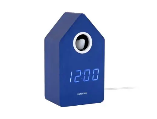 Fabrieksprijs Karlsson Wekker Cuckoo LED - Met Koekoeksgeluid - Kobalt Blauw - 9x6x15,9cm