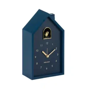 Tijdelijk Beschikbaar Karlsson Wekker Modern Cuckoo Oro - Met Vogelgeluiden - Donker Blauw - 11,5x6x20cm