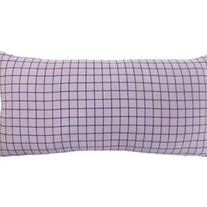 Gratis Verzending Pt Sierkussen Cuadro - Rechthoek - Zacht Paars met Donker Blauw - 50x25x6cm