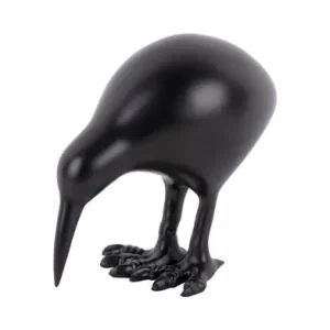 Populair Pt Beeld Kiwi Bird - Aluminium - Vogel - Mat Zwart - 15,5x9,5x13cm
