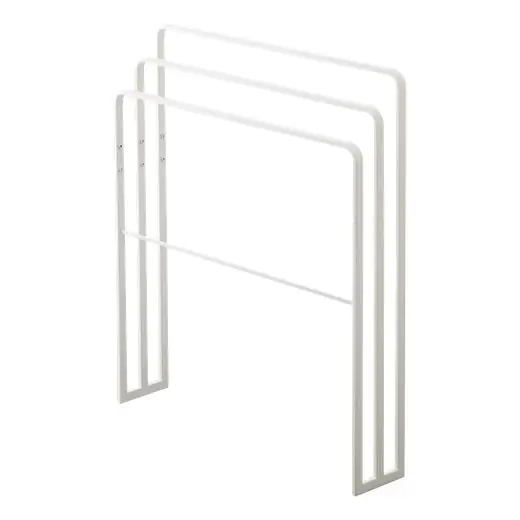 Yamazaki Handdoekhouder Tower - Vrijstaand -3 laags - Wit - 70x14x81cm Laatste Kans