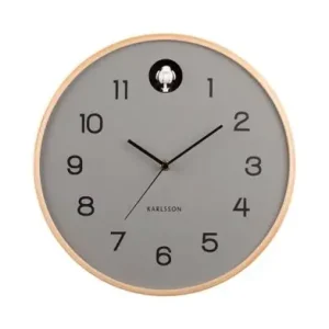 Beperkte Voorraad Karlsson Wandklok Natural Cuckoo - Muisgrijs - Ø31,5cm