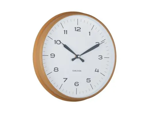 Shop Nu Karlsson Wandklok Modern Factory - Oker Geel - Donker Blauw - Ø30cm