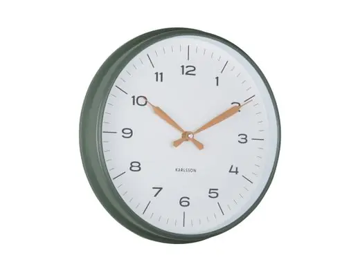 Professioneel Karlsson Wandklok Modern Factory - Jungle Groen - Oker Geel - Ø30cm