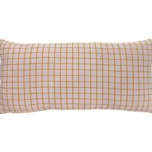 Laatste Versie Pt Sierkussen Cuadro - Rechthoek - Zacht Roze Met Oranje - 50x25x6cm