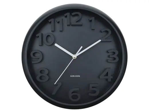 Betrouwbaar Karlsson Wandklok Elevated Classic Numbers - Zwart - Ø33,5cm
