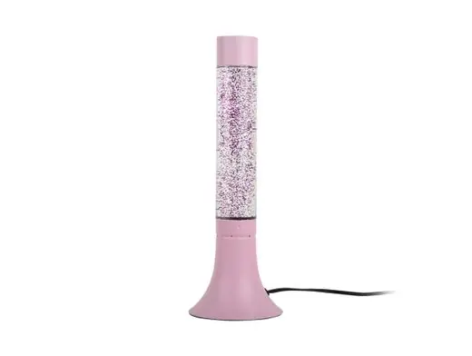 Bestel Nu Leitmotiv Tafellamp Astro Glitter - Glitterlamp - Zacht Roze - 13x13x37,5cm