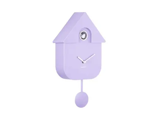 Nieuwe Collectie Karlsson Koekoeksklok Modern Cuckoo - Zacht Paars - 41x21,5x8,5cm
