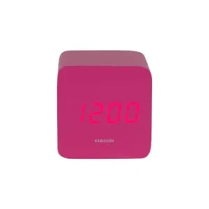 Uitverkoop Karlsson Wekker Spry Square - Helder Roze - 6,6x6,8x6,6cm
