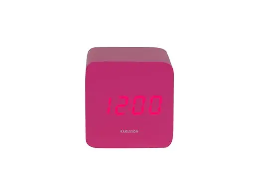 Uitverkoop Karlsson Wekker Spry Square - Helder Roze - 6,6x6,8x6,6cm
