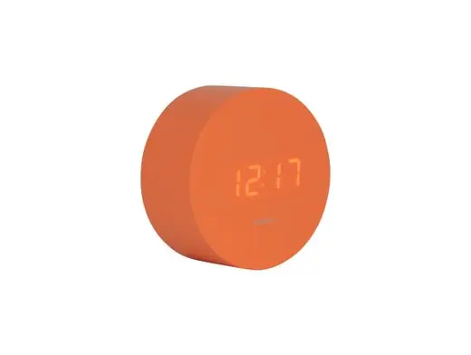 Weekendaanbieding Karlsson Wekker Spry Round - Helder Oranje - 9x4,3x9cm