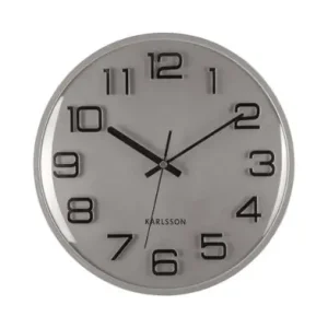 Garantie Inbegrepen Karlsson Wandklok 3D Numbers - Zilver - Ø30,5cm