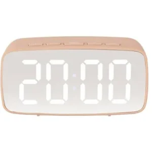 Beperkt Aanbod Karlsson Wekker Silver Mirror LED - Zachtroze - 4x6x12cm