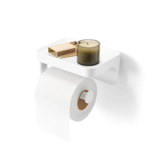 Bestel Nu Umbra Toiletrolhouder Flex Adhesive - Met Plankje - Zelfklevend - Wit - 16x11x8cm