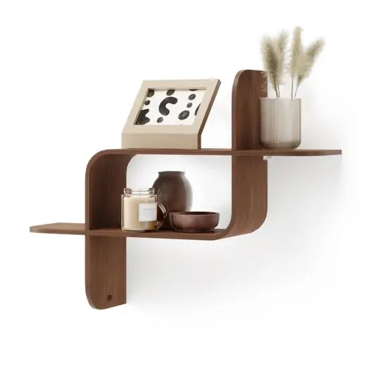 Umbra Wandplank Montage - Licht Walnoot - 15x62x47cm Ambachtelijk