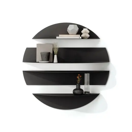 Umbra Wandplank Solis - Set Van 4 - Rond - Zwart - 76x76x19cm Betaalbaar