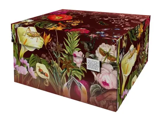 Dutch Design Brand Opbergbak Storage Box - Van Karton - Bloemen - Triptic - 38,9x31,3x20,6cm In De Mode