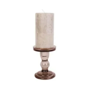 Dagaanbieding Pt Kaarsenstandaard Glass Art - Medium - Chocoladebruin - Ø8,5x11,5cm
