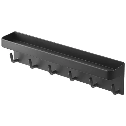 Handgemaakt Yamazaki Sleutelhouder Smart - Magnetisch - Met Opbergbakje - Zwart - 24,5x4,5x6cm