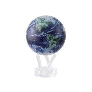 Aanbieding Mova Wereldbol World - Op Zonne Energie - Satellietopname Met Wolken - STE-C - Ø11,5cm