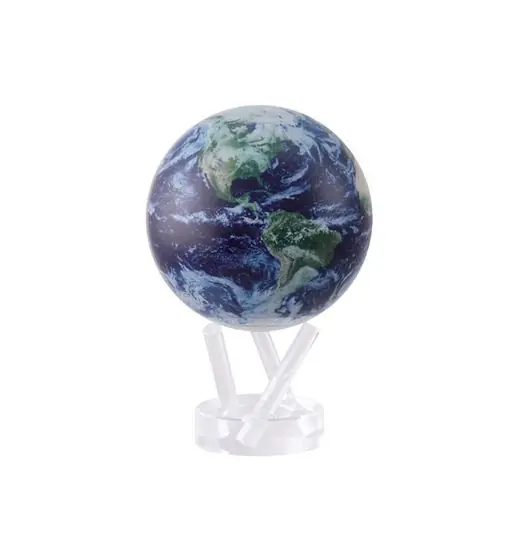 Aanbieding Mova Wereldbol World - Op Zonne Energie - Satellietopname Met Wolken - STE-C - Ø11,5cm
