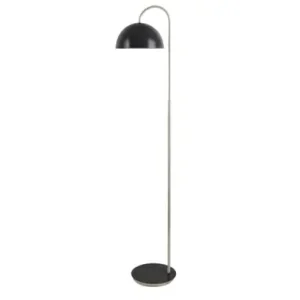 Nu Kopen Leitmotiv Vloerlamp Dome - Mat Zwart - 33x25x145cm