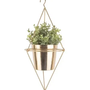Pt Bloempot Spatial - Hangend - Goud - 13x13x48cm Direct Verzonden