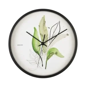Direct Beschikbaar Karlsson Wandklok Botanical - Jungle Groen - Bladeren - Ø26cm