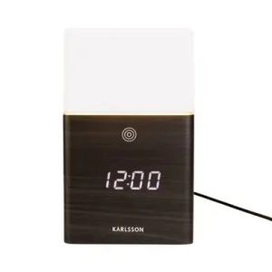 Exclusieve Aanbieding Karlsson Wekker Frosted Light LED - Zwart - 10x10x16,5cm
