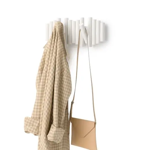 Weekendaanbieding Umbra Wandkapstok Picket - 5 Haken - Inklapbaar - Wit - 38x17x4cm