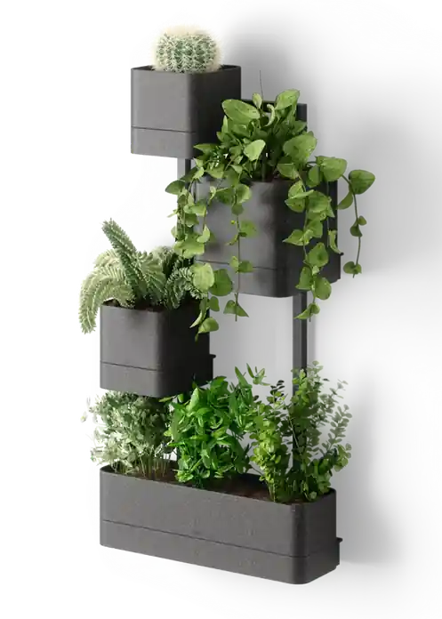 Gratis Verzending Umbra Bloempot Cubiko - Wand plantenbak - Opbergbak - Zwart - 36x18x72cm