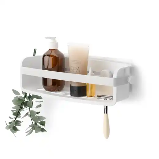 Must-Have Umbra Doucherek Flex Adhesive - Rechthoek - Zelfklevend Douchebakje - Wit - 32,7x11,7x8,6cm