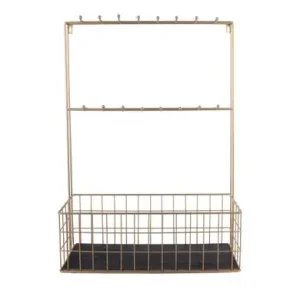 Plaats Bestelling Pt Wandrek Rack XL - 8 - Wijnglazenrek - Goud - 19x45x63cm
