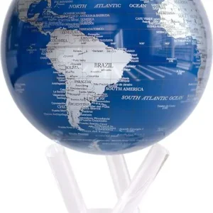 Mova Wereldbol World - Op Zonne Energie - Blauw Met Zilver - BSE - Ø15cm Budget