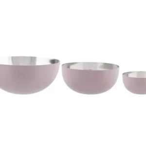 Handgemaakt Pt Schaal Glow - Set Van 3 - Roze - Ø19,5xcm