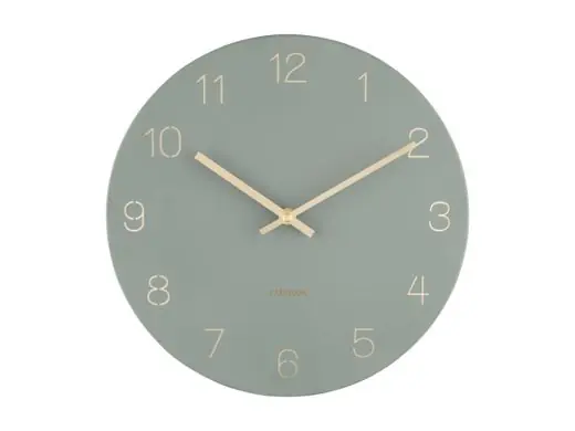 Lage Prijs Karlsson Wandklok Charm Engraved Numbers - Small - Jungle groen - Ø30cm