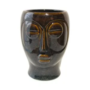 Pt Bloempot Mask - Donker Bruin - 16x22,2cm Handgemaakt