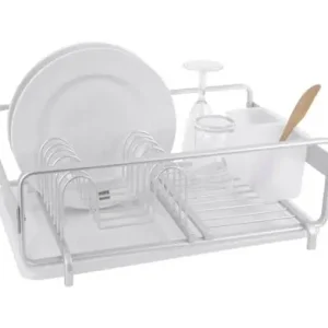 Gereduceerde Prijs Pt Afdruiprek Dish rack - Met Lekbak - Aluminium - Wit - 42x15cm