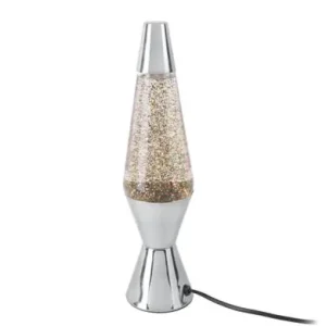 Leitmotiv Tafellamp Glitter - Glitterlamp - Zilver - Ø10x37cm Hoge Kwaliteit