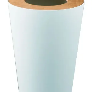 Korting Yamazaki Papierbak Rin - Rond - Wit - Naturel Hout - 23x23x28cm-10Ltr