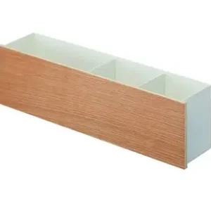 Yamazaki Opbergbak Rin - Organiser Tablet - Afstandbediening - Bril - Wit - Naturel Hout - 9,5x45x12cm Garantie Inbegrepen