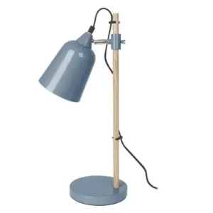 Leitmotiv Tafellamp Wood Like - Denim Blue - 48,5cm Ambachtelijk