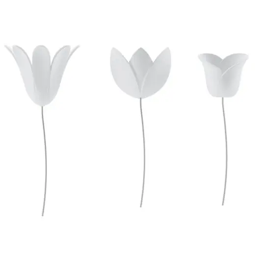 Alleen Vandaag Umbra Wanddecoratie Bloomer - Bloomer - Set Van 3 Bloemen - Wit - 7x16cm