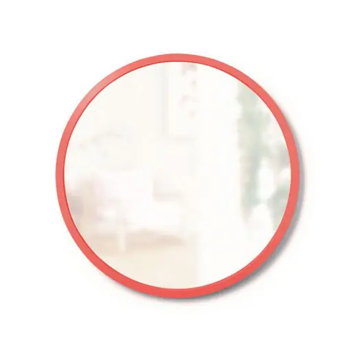 Umbra Wandspiegel Hub - Rond - Koraal Rood - Ø46cm Origineel