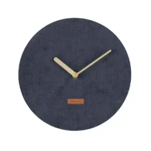 Aanbieding Karlsson Wandklok Fabric - Rond - Donkerblauw - Ø25cm