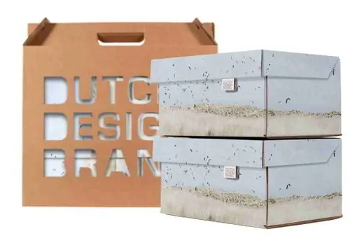 Modern Dutch Design Brand Opbergbak Storage Box Small - Set Van 2 - Van Karton - Texel Dunes - Texelse Duinen - 27,8x20,6x14cm