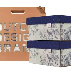 Op = Op Dutch Design Brand Opbergbak Storage Box Small - Set Van 2 - Van Karton - Royal Dutch - Tegeltjes - 27,8x20,6x14cm