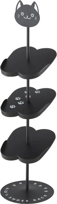 Rechtstreeks Van De Fabrikant Yamazaki Schoenenrek Kids - Kat - Zwart - 18x18x64,5cm
