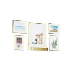 Lage Prijs Umbra Collagelijst Matinee - Set Van 5 - Messing - 39x9x31cm